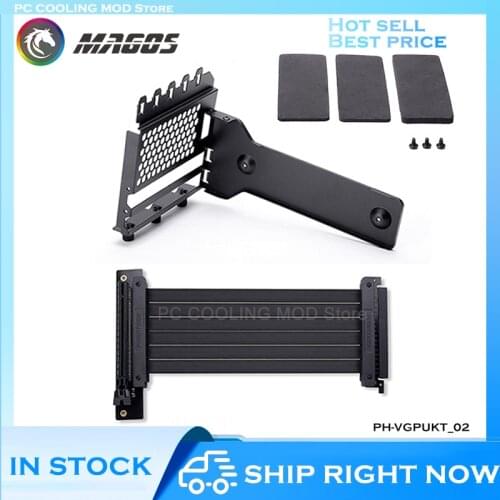 Phanteks Vertical GPU Mounting Bracket Kit, 7 PCI Slots Case MOD Used Universal Support, Holder+PCI-E 16 Extenstion Cable