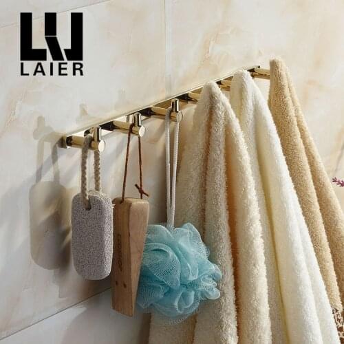 Vidric bathroom minimalist white European-wide copper 6 gold hook row hook coat hooks bathroom toilet metal pendant