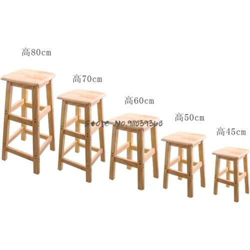 High End Solid Wood Stool Square Stool Round Stool Bar High Stool Dining Table Chair Oak Table Bar Chair Ladder Stool Bar Chair