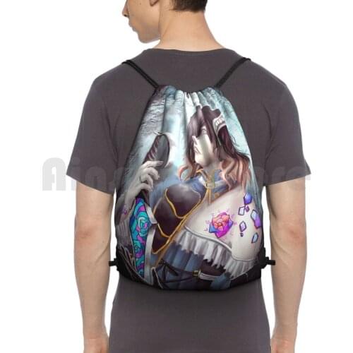 Bloodstained Backpack Drawstring Bags Gym Bag Waterproof Bloodstained Castlevania Miriam Gothic Fanart Fan Art Gotique