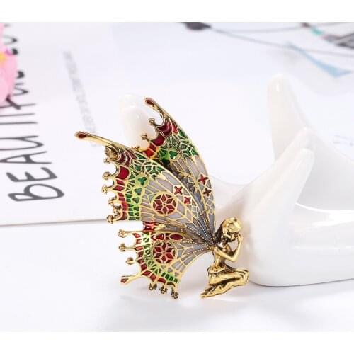 Beautiful butterfly angel brooches for women vintage fashion design brooch pin available new arrival 2021