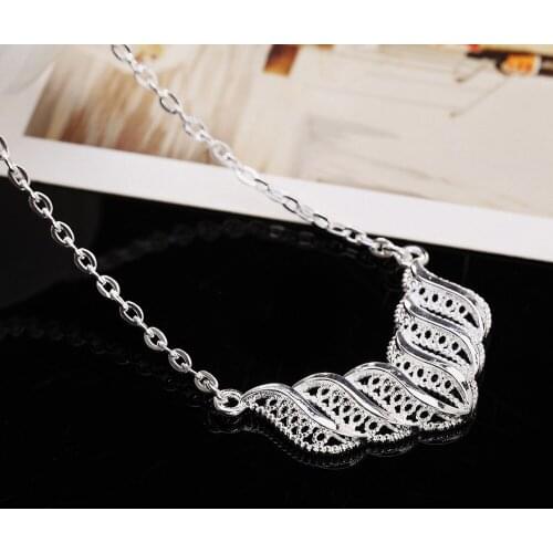 Beautiful flowers Pendant 925 Sterling Silver Necklace For Women noble Fashion Holiday gifts Wedding party fine Jewelry