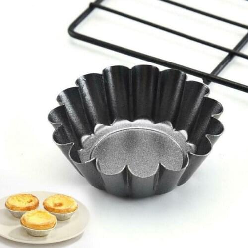 1 pcs Reusable Metallic carbon steel Cupcake Egg Tart Mold Cookie Pudding Mould Nonstick Cake Egg Baking Mold Pastry Tools