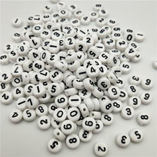 200pcs Number Alphabet Acrylic Beads Big Hole Black Heart Spacer Beads for DIY Charms Jewelry Making Accessories Random Mixed