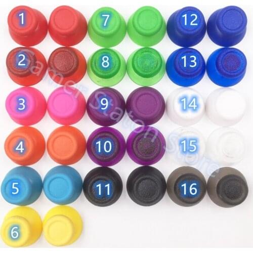 32pcs Colorful Plastic Thumbstick Thumb stick Cap for Playstation 4 PS4 Controller Dualshock 4 Clear Joystick Cap Solid button