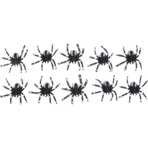 5pcs/lot 4.5cm Small Black Plastic Fake Spider Toys Novelty Funny Joke Prank Realistic Props Halloween Decorative Spiders