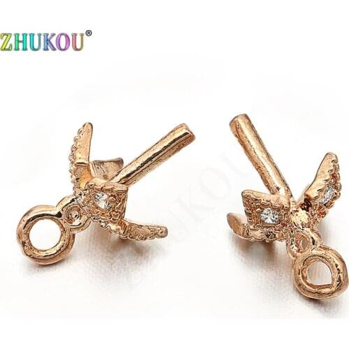 6*10mm Brass Cubic Zirconia Charms Pendants DIY Jewelry Findings Accessories , Hole: 1mm, Model: VD315