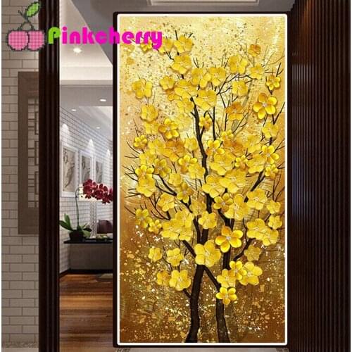 Diamond Painting Gold Tree pattern Drill Square Round 5D DIY Diamond Embroidery money Flower large Entrance Wall Decor k789