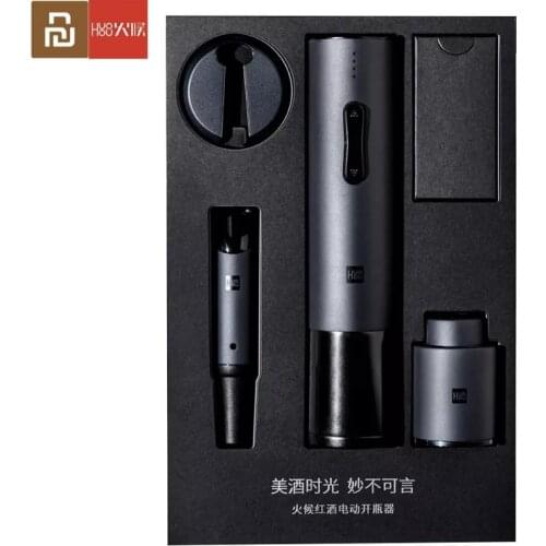 Huohou Automatic Red Wine Bottle Opener Cap Stopper Fast Decanter Electric Corkscrew for xiaomi Foil Cutter Cork Out Tool Mijia