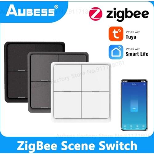 ZigBee 1-4 Gang Wireless Scene Switch Push Button Controller Battery Powered Automation Scenario For Tuya Smart Life App Hot