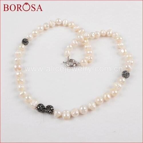 Женские ожерелья из жемчуга BOROSA China At AliExpress