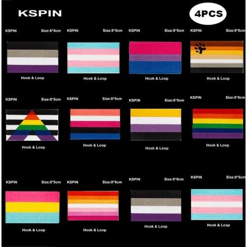 8*5cm National Flag Patch Hook Loop Asexual Nonbinary Straight Allies Armband 3D Stick on Jacket Backpack Stickers