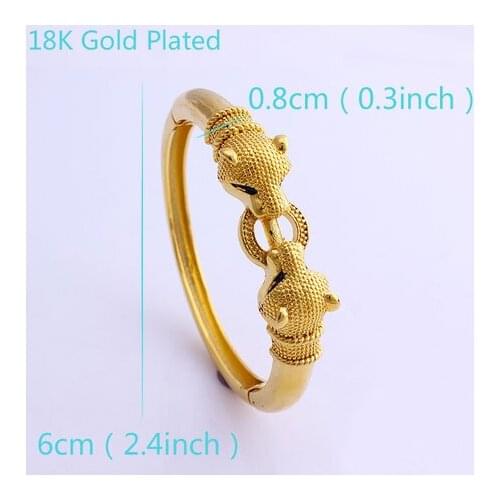 Fansheng high quantily charm Leopard bangle Solid Yellow Gold G/F bangles for women men jewelry African Ethiopian gift