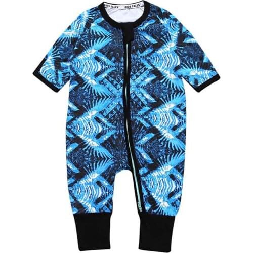 Hot Style Blue Grain Cotton Baby Jumpsuit Baby Clothing Jumpsuit for Newborn Rompers Boys and Girls Outside Clothing