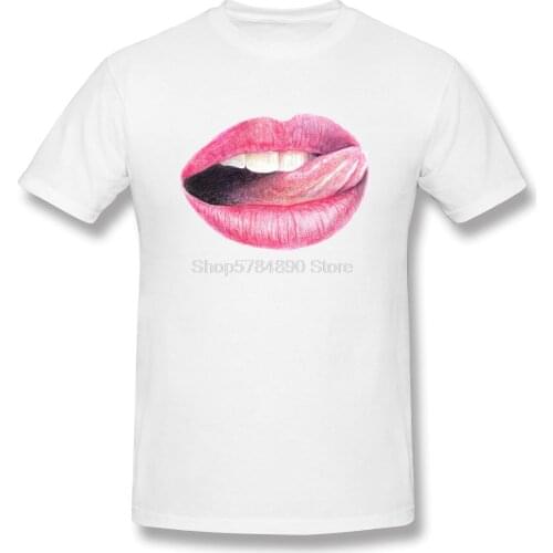 Lip Temptation Cartoon Pattern Summer New Mens T-shirt 100% Cotton Short Sleeve