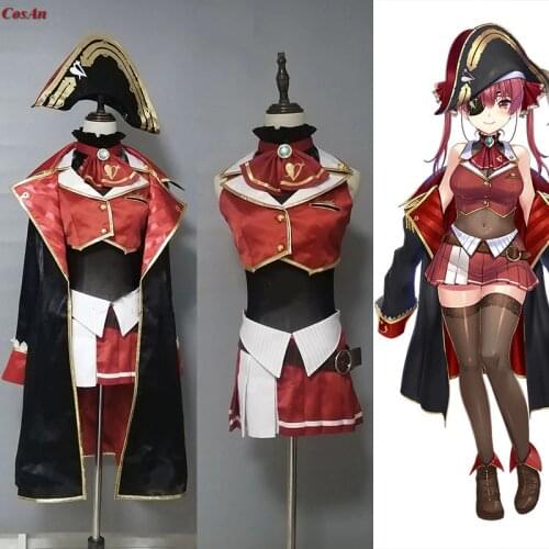 Hot Anime VTuber Hololive Houshou Marine Cosplay Costume Captain Combat Uniform Activity Party Role Play Clothing Custom-Make
