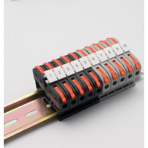 DIN Rail Terminal Blocks kit Universal Compact Wire Wiring Connector Quick Fast Cable Wiring Connection Terminal Press Type