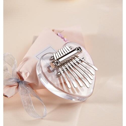 Compact 8 Key Mini Kalimba Acrylic Clear Thumb Piano Keyboard Musical Instrument Gift For Beginner