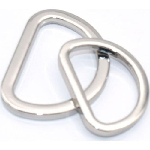 25/30mm Silver Metal D Ring Belt Buckle Non Welded Purse Loop Strap Rings Pet Buckle Purse Accessories for Bag Purse Strap