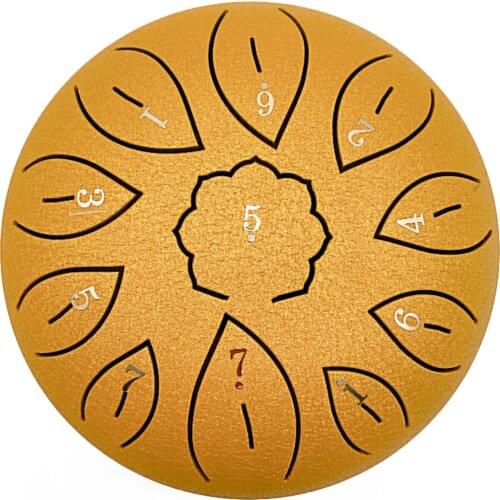 6in Metal Tongue Drum Mini 11-Tone Hand Pan Drums with Drumsticks Percussion Musical Instruments