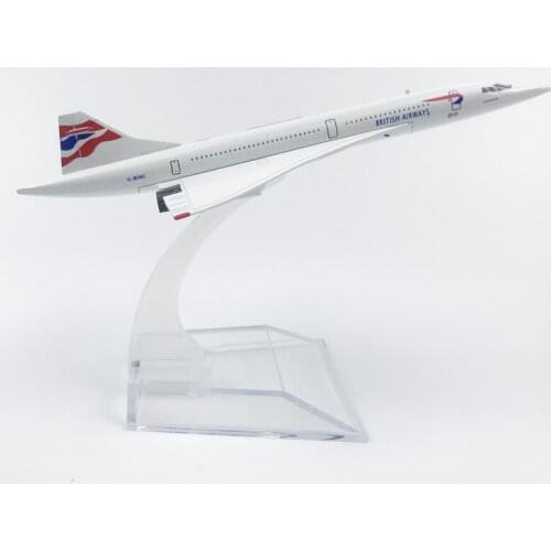 16CM British Concord Airways Airlines Airplane Model with Base Alloy Aircraft Plane For Collectible Souvenir Show Gift Toys