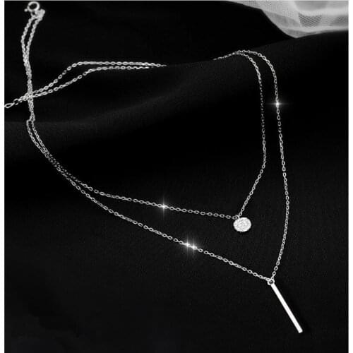 925 Sterling Silver Tassel Double Layer Round Bead Charm Pendant Christmas Jewelry For Women Wedding Choker dz238