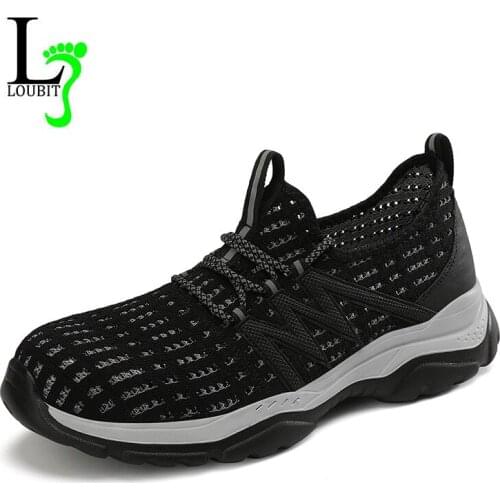 Men Safety Boots Steel Toe Cap Breathable Mesh Work Shoes Men Outdoor Sneakers Anti-slip Steel Puncture Proof Construction Boots