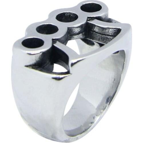 1pc Support Dropship Men Boys Boxing Ring 316L Stainless Steel Fashion Cool Band Party Ring