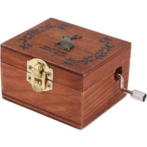 Retro Diy Handmade Wooden Workmanship Exquisite Hand-cranked Wind-up Music Box For Boys And Girls Birthday Gifts