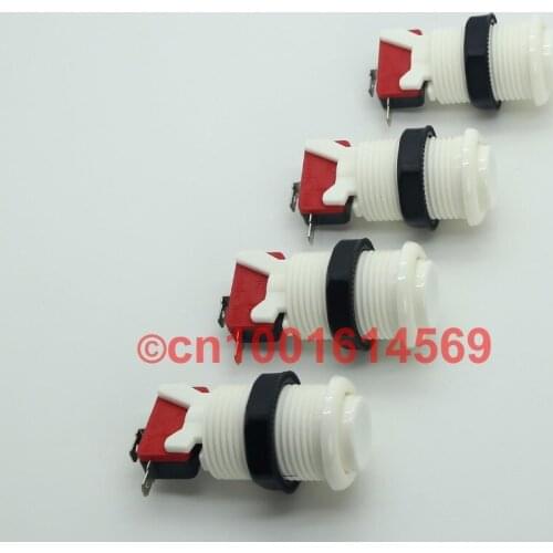 New Reyann 4pcs/lot Arcade Game Happ Style Standard Arcade Push Button With Microswitch for Mame Game , Jamma Multicade - White