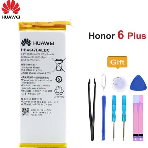 Original Huawei Battery HB4547B6EBC for Huawei Honor 6 Plus PE-TL20 PE-TL10 PE-CL00 PE-UL00 Replacement Battery 3500mAh