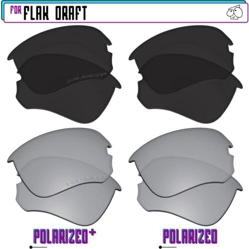 EZReplace Polarized Replacement Lenses for - Oakley Flak Draft Sunglasses - BlkSirP Plus-BlkSirP