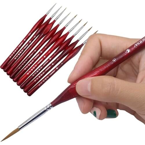 Professional Wooden Brushes - 9 pcs Used for family and friends to draw together, construct a good line to facilitate drawing