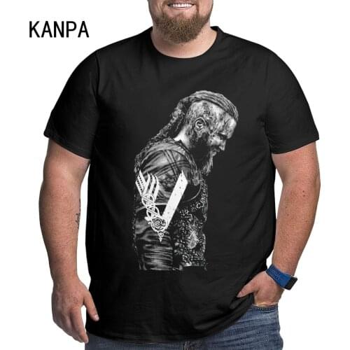 Cool Viking Design Oversized T-shirt Men Black Loose Plus Size T Shirt for Big Tall Man Short Sleeve Summer Workout Tops Tee 6xl