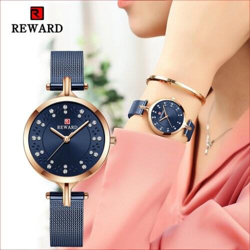 Hot Reward Women Wristwatch Fashion Luxury Quartz Watch Waterproof Stainless Steel Ladies Girls Timepiece Wrist Watch for Female