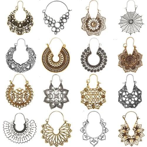 Earrings 2021Trend ForWomen Golden Silver Color Indian Unusual Jewelry Korean Fashion Set Long Hanging Dangle Hollow CarveEthnic