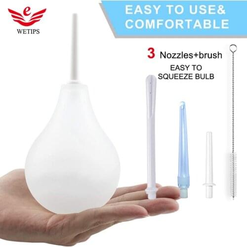 Silicone Portable Enema Bulb Kit for Home Men Women Anal Douche Detox and Constipation Tools Reusable Vaginal or Clyster Cleaner