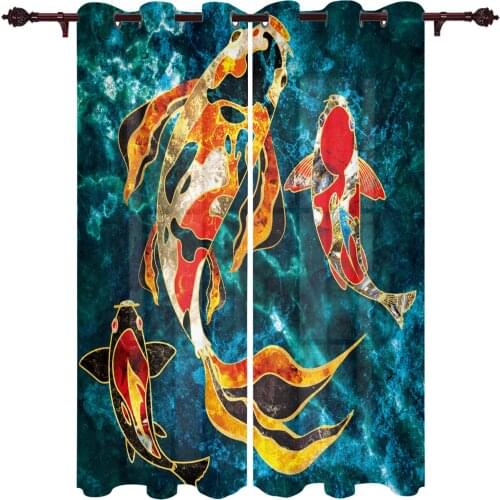 Modern Curtains Marble Texture Carp Baby Room Bedroom Creative Window Curtains Kitchen Living Room Terrace Valance Curtains