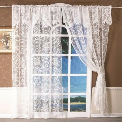 Knitted Warp Knitted Lace White Tulle Curtain Summer Korean Transparent For Window Home Window Decor Curtain