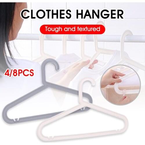 4/8Pcs Adult Clothing Hanger Plastic Extra Large Clothes Hanging Organizer Wet Dry Use Dress Jeans T Shirt Hanging Rack Dropship