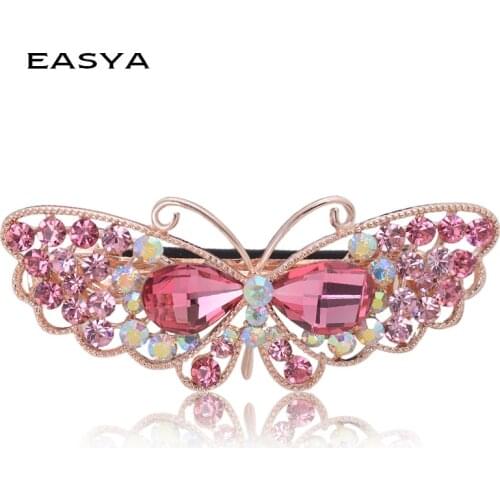 Korean Fashion Butterfly Crystal Rhinestone Hairpin Girls Hair Jewelry Manufacturers Headdress Butterfly Hairpin CHG-042