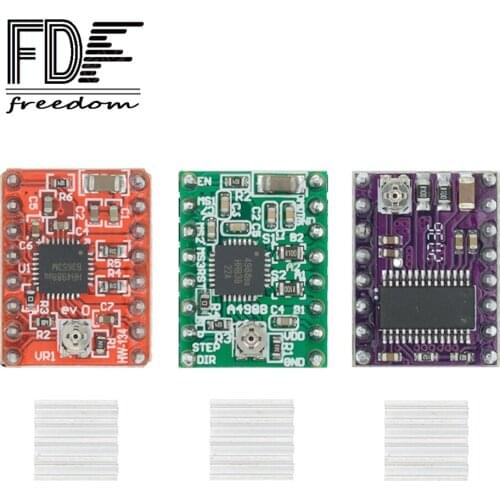 3D Printer Parts StepStick A4988 DRV8825 Stepper Motor Driver With Heat sink Carrier Reprap RAMPS 1.4 1.5 1.6 MKS GEN V1.4 board