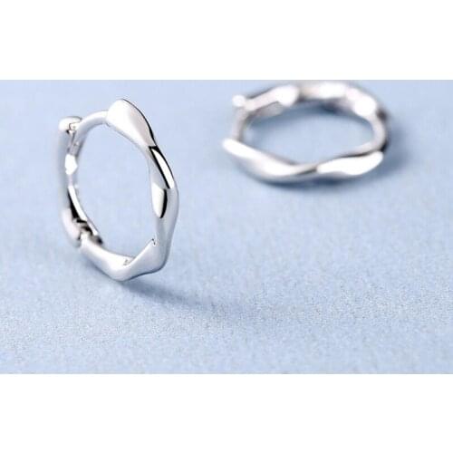 KOFSAC Simple Wave Hoop Earring Jewelry Women Popular Silver Color Girl Elegant Ear Earrings Anniversary Accessories Hot Gifts