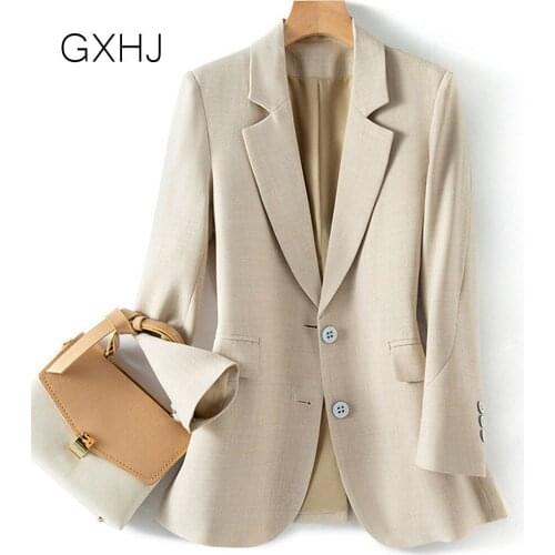 Women Suit 2021 spring and autumn new casual cardigan mid-length small suit jacket women Elegant Blazer Tops LHJ220