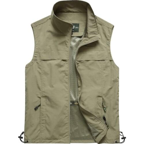 Mens Vests Summer Mens Jacket Sleeveless Vest Spring Autumn Casual Travels Vest Multi-pockets Thin Vest Waistcoat Male Clothes