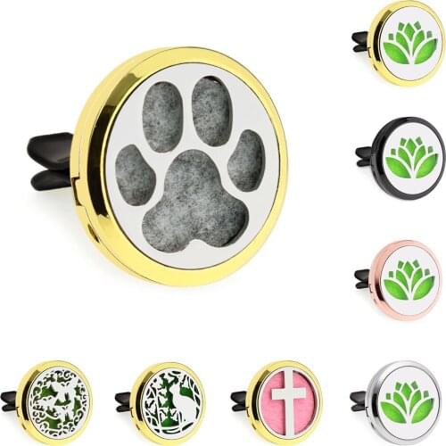 Gold Color Lotus Paw Anchor 30mm Magnet Open Essential Oil Car Vent Clip Perfume Locket Car Diffuser Locket Free 10 Pads