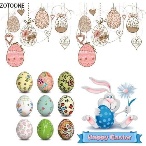 ZOTOONE Happy Easter Iron on Patches for Clothes Heat Transfer Appliques Washable Applications Thermo Stickers Stranger Things E