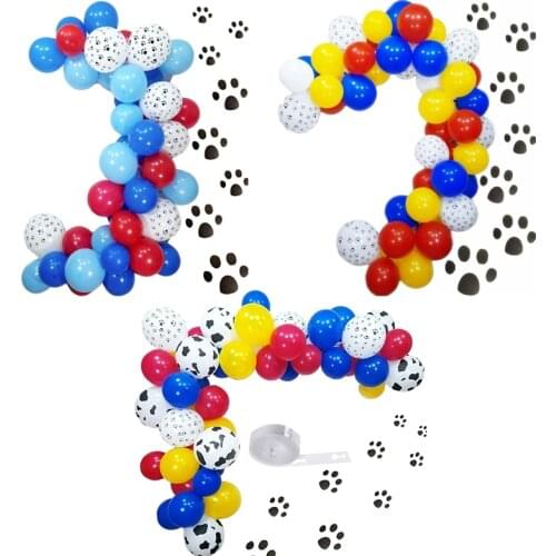 1set Paw Cow Balloons Arch Balloons Red Blue Yellow Globos Dog Ballons for Patrol Themed Baby Shower Kids Birthday Party Decor