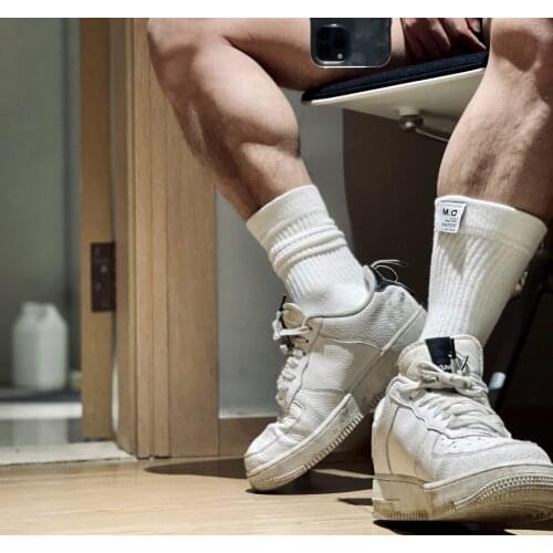 1pair Fashion White Black Unique Socks Sexy Gay Men Nylon Sports Tube Football Socks Comfortable