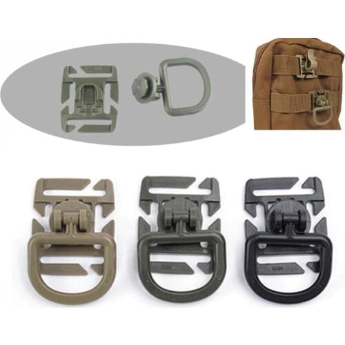 1pc MOLLE Clip Carabiner Sternum Strap Swivel D-Ring Rotation Plastic Buckle Hooks Webbing Locking EDC Gear Outdoor Tool Camping